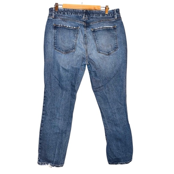 GOOD AMERICAN Good Icon Straight Leg Cropped Denim Jeans Blue Plus Size 14/32 - Picture 8 of 11